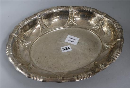 A Dutch white metal fruit bowl